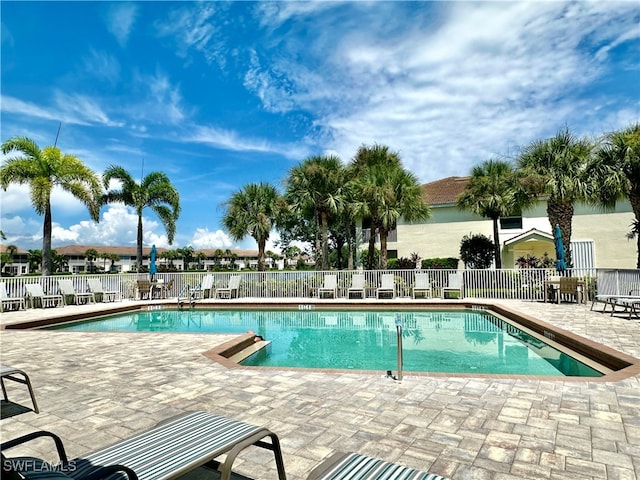 view of pool featuring a patio area