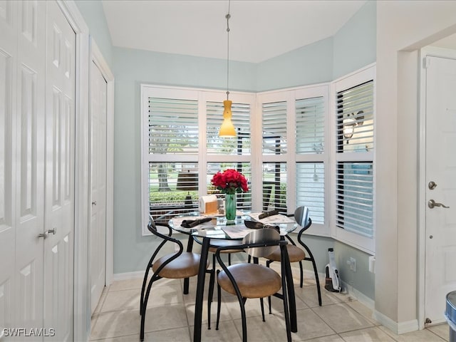 view of tiled dining area