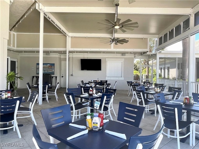 view of patio with ceiling fan