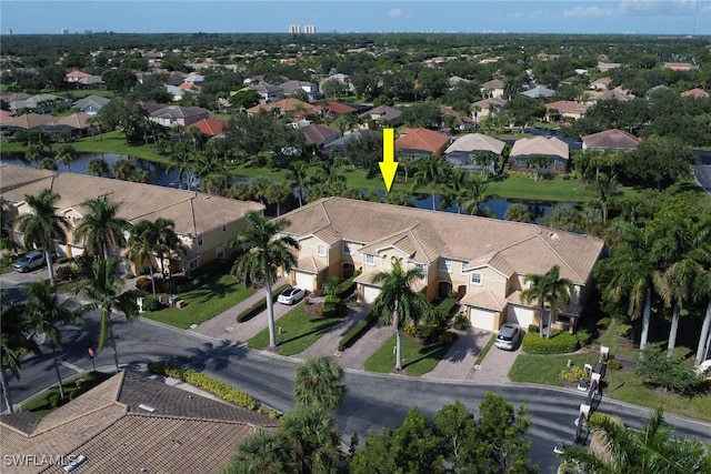 bird's eye view with a residential view