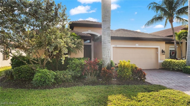 view of front of house with a garage