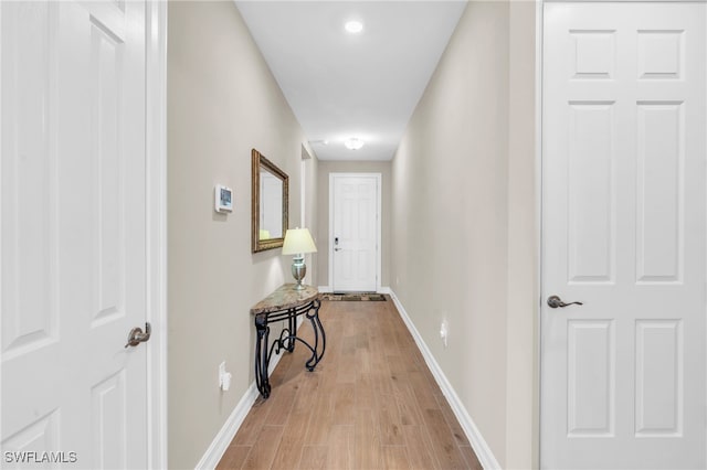 hall featuring light hardwood / wood-style flooring