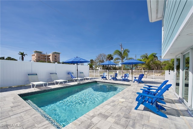 view of pool featuring a patio area