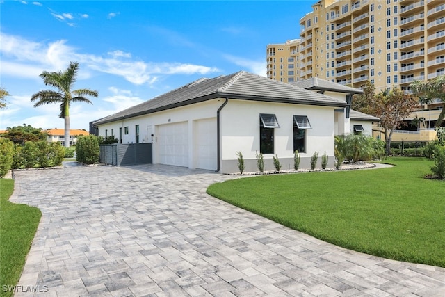 exterior space with decorative driveway