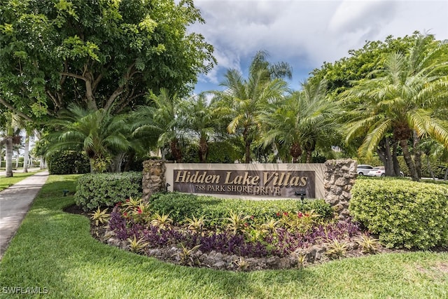 view of community sign