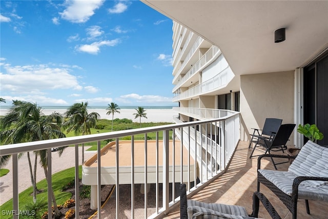 balcony with a water view