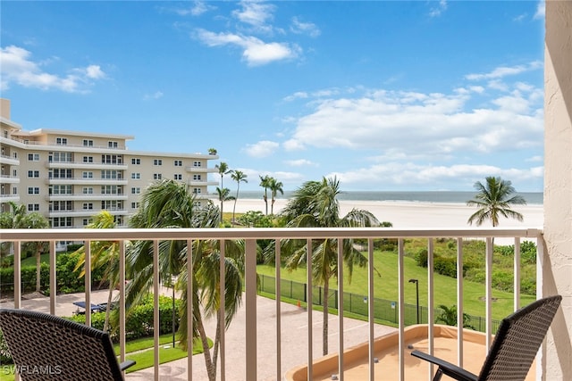 balcony with a water view