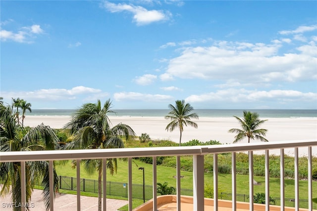 water view with a view of the beach