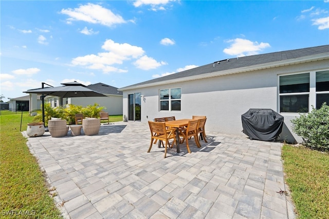 view of patio featuring grilling area