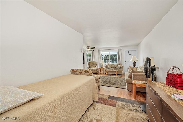 bedroom featuring wood-type flooring