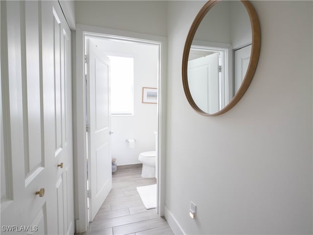 hallway featuring light hardwood / wood-style floors