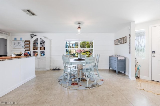 view of tiled dining space