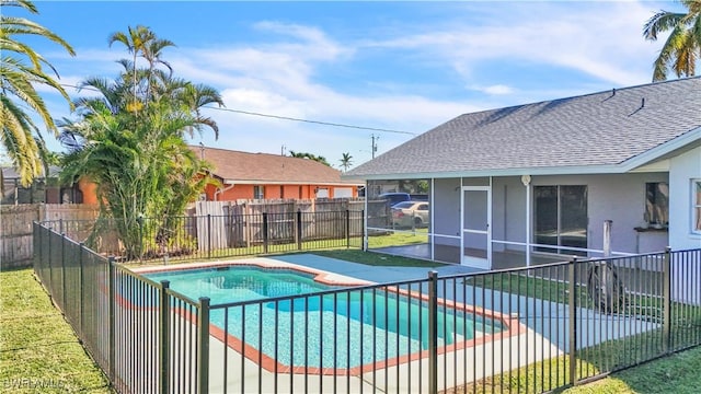 view of swimming pool featuring a patio