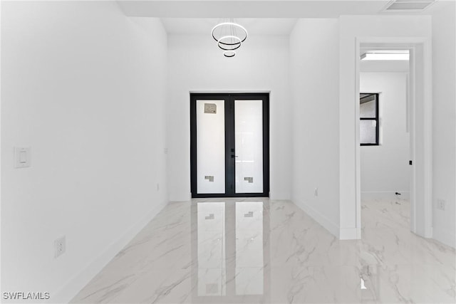 entrance foyer with french doors