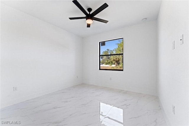 unfurnished room featuring ceiling fan