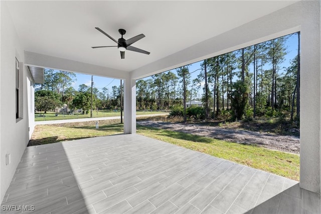 view of patio / terrace with ceiling fan