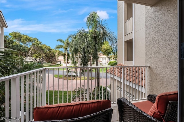 balcony with a residential view