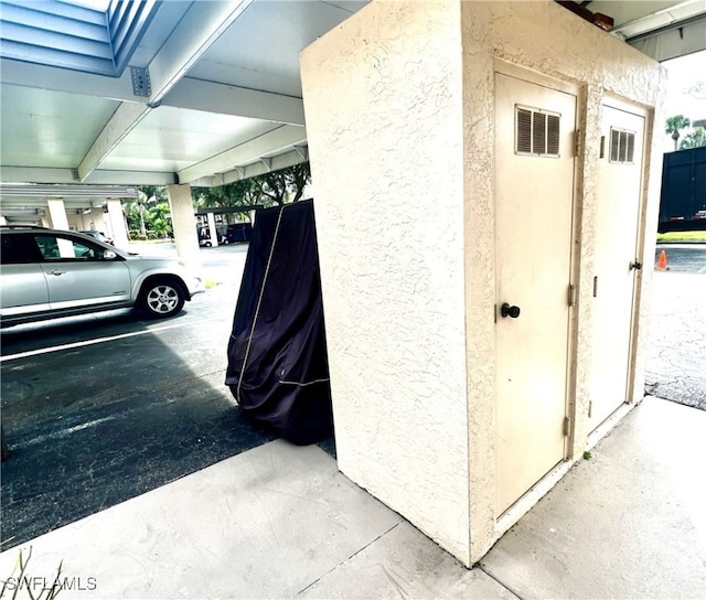 view of garage