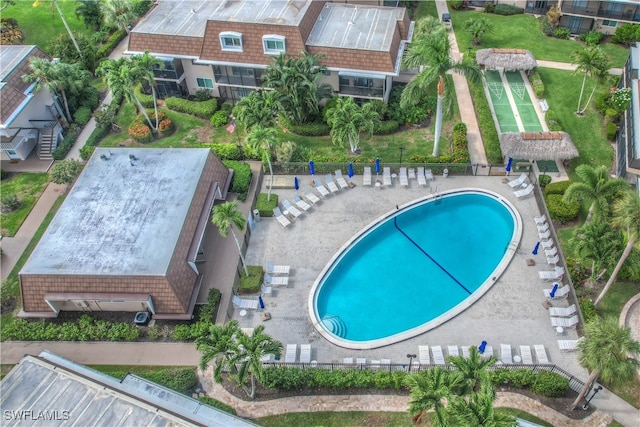 view of pool featuring a patio area