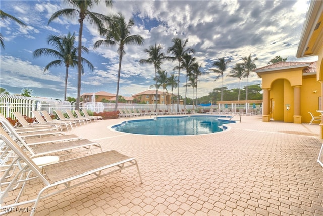 view of pool with a patio area