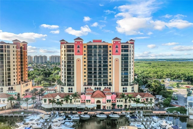 view of property with a water view