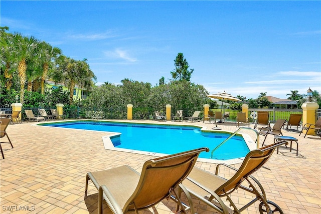 view of pool with a patio