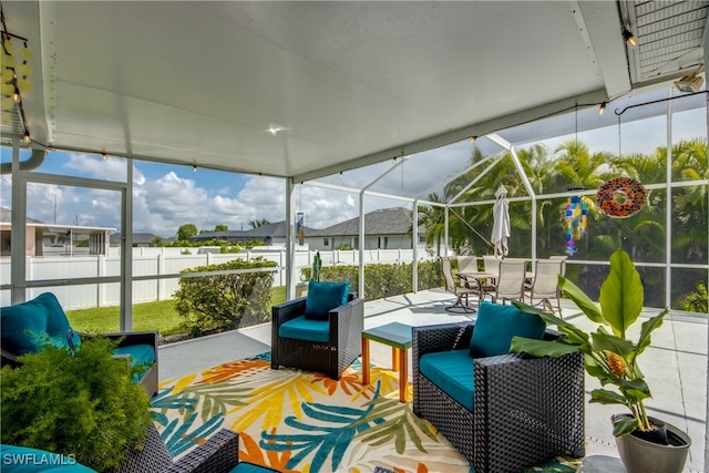 view of sunroom