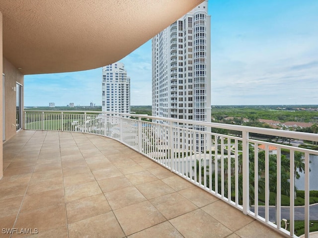 balcony with a view of city