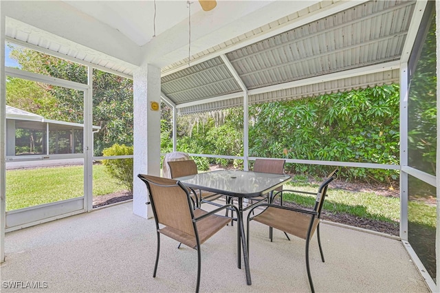 view of sunroom