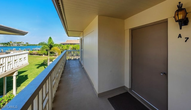 balcony with a water view