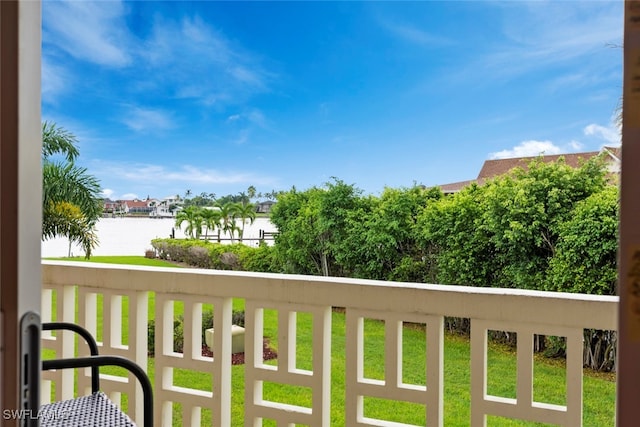 balcony with a water view