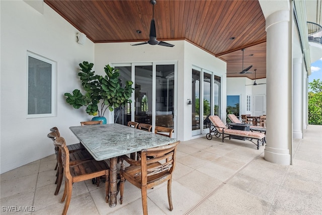 view of patio with ceiling fan