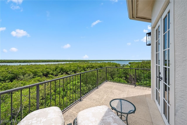 balcony with a water view