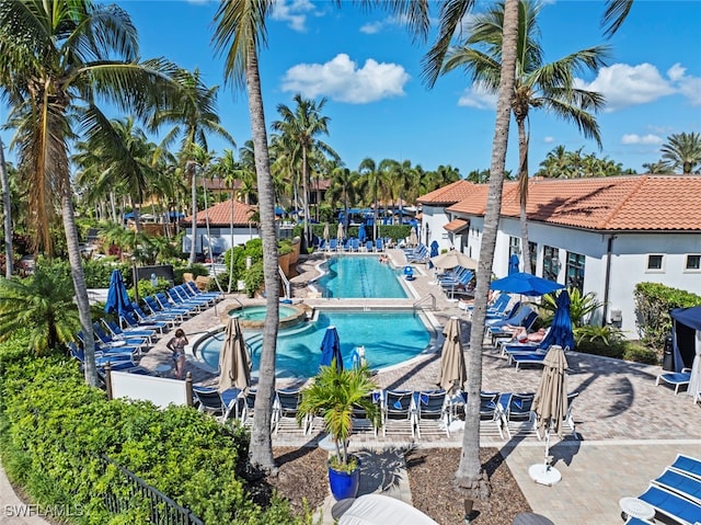 view of pool with a patio