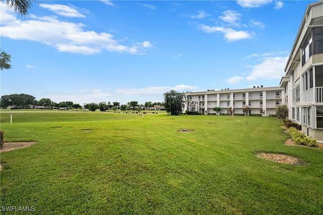 view of home's community featuring a lawn