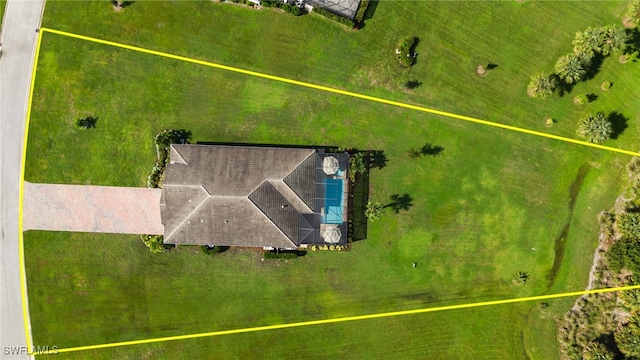 bird's eye view featuring a rural view