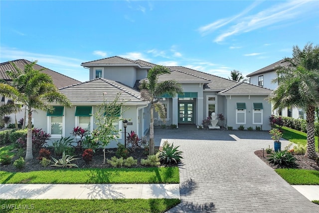 view of front of home with french doors