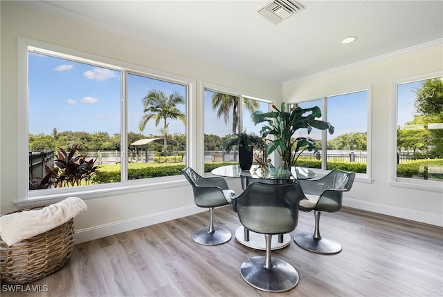 2110 Sebastian Ct, Alva, FL 33920 - sunroom / solarium with ornamental molding, baseboards, and wood finished floors