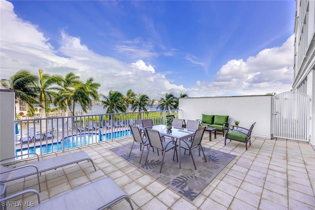 view of patio / terrace with a community pool