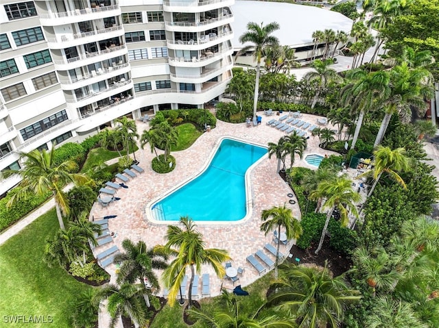 view of pool with a patio