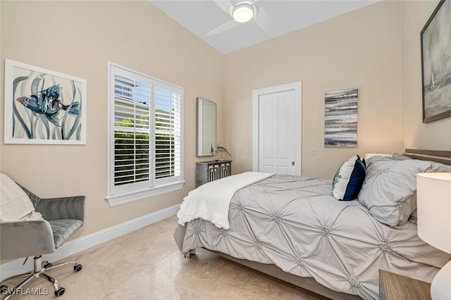 bedroom with ceiling fan