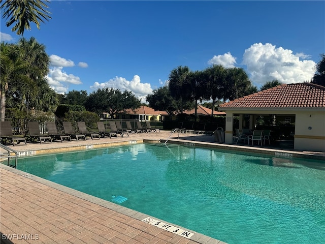 view of pool with a patio area