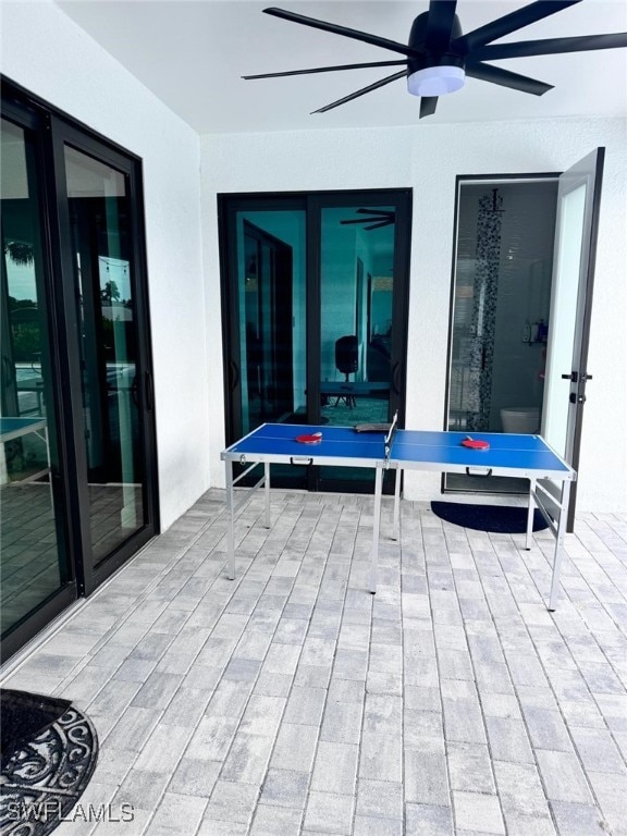 view of patio / terrace with ceiling fan