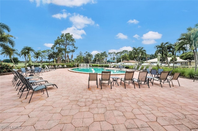 view of pool with a patio