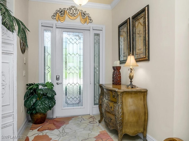 foyer entrance with crown molding