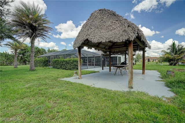 exterior space with a patio and a gazebo