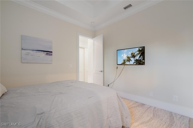 bedroom featuring ornamental molding