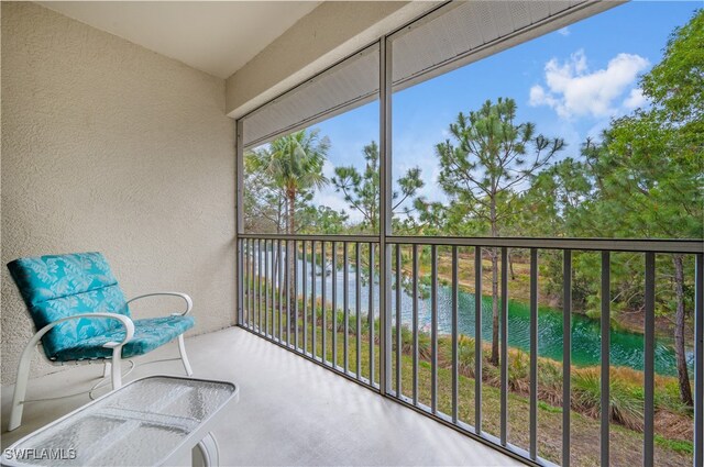 balcony with a water view