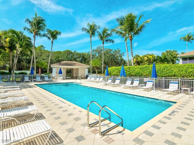 view of pool with a patio area