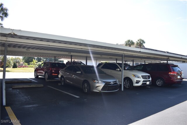 view of car parking featuring a carport